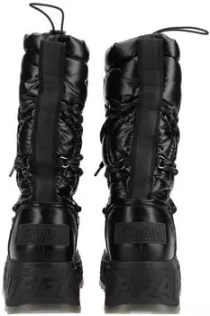 Buffalo Stiefel Lederimitat/Textil Snowboots schwarz/schwarz