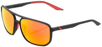 100% Konnor Aviator Square soft tact black/hiper red multilayer mirror