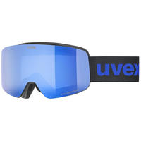 Uvex S55085005703401, uvex pwdr FM Skibrille (4030 black matt, mirror blue/smoke