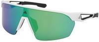 Adidas SP0103 Unisex-Sonnenbrille Halbrand Monoscheibe Kunststoff-Gestell, wei&szlig;