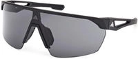 Adidas SP0103 Unisex-Sonnenbrille Halbrand Monoscheibe Kunststoff-Gestell, schwarz
