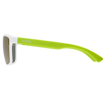 uvex rookie white-lime matt/mirror green – Vollrand-Konstruktion bietet Robustheit für aktive Kinder