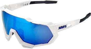100% Speedtrap matte white/HiPER blue multilayer mirror (60012-00003)