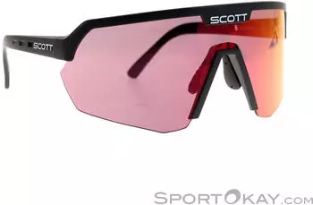 Scott Sport Shield Sonnenbrille (281188) black/AMP red chrome S3