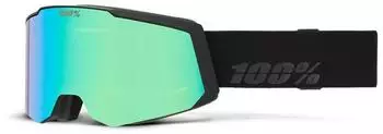 100% Snowcraft S HiPER Skibrille, schwarz/grün verspiegelt (51009-00002)
