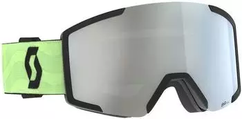 Scott Shield+ Skibrille glow green, Amplifier White Chrome (CAT2)