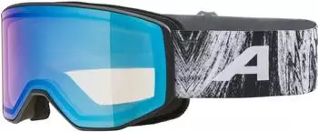 Alpina Sports Venet Q-Lite Skibrille, schwarz matt, verspiegelt blau, Unisex (A7314)
