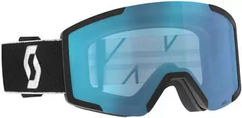 Scott Shield Skibrille (277837) black/white/AMP aurora green chrome
