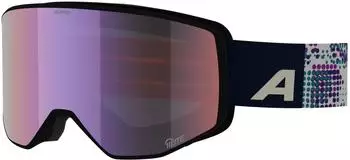 Alpina Sports Venet M Q-LITE Skibrille weiß-lila matt, OTG, UV 100%