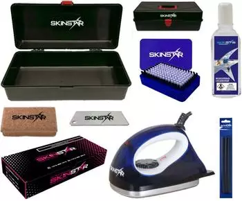 SkinStar Skiwax Set Skiwachs Starter Set inkl. Wachskoffer 8- teilig (SK9B7-KOFFER)