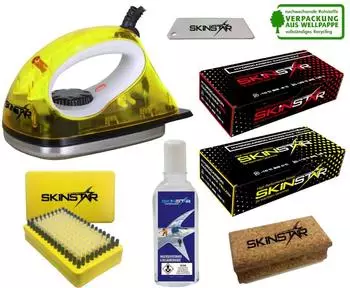 SkinStar Starter Ski Wachs Set Wachsbügeleisen Bürste Hydrocarbonwachs 7-teilig (WSE-32473)