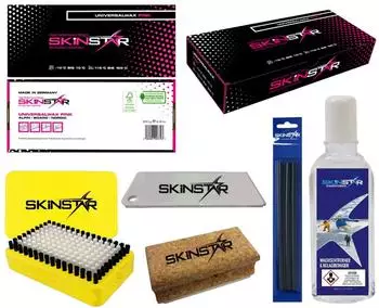 SkinStar Skiwachs-Starter Set 6-teilig Universal Wax Alpin + Nordic + Board (WK9G7-GELB)