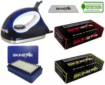 SkinStar Starter Ski Wachs Set Wachsbügeleisen Bürste Hydrocarbonwachs (SK2B5)