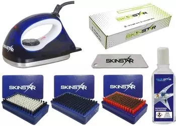 SkinStar Starter SKI Wachs Set Wachsbügeleisen Bürsten Natural Wax Reiniger 7pcs (NSK8B7)