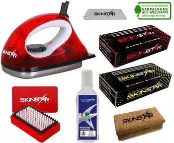SkinStar Starter Ski Wachs Set Wachsbügeleisen Bürste Hydrocarbonwachs 7-teilig (SK6R7WSE-10596)