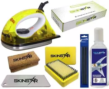 SkinStar Skiwachs Starter Set Natural Wax Bürste Reiniger Belag ausbessern 7pcs (NSK9G7)