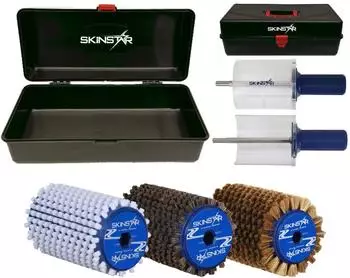 SkinStar Komplett Bürsten Set Rotorbürste WorldCup Wachskoffer 6-teilig-120mm (ST-NY-RO-KU-KOFFER-120mm)