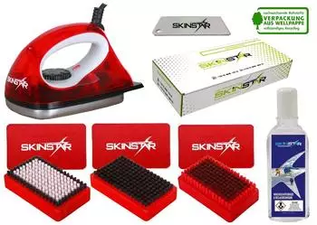 SkinStar Starter Ski Wachs Set Wachsbügeleisen Bürsten Natural Wax Reiniger 7pcs (NSK8R7)