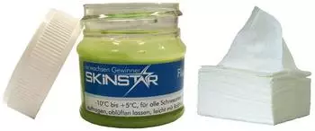 SkinStar Fluor Speed Paste Ski Wax 30g Fleece Polishing Cloth (FLUOR-PASTE-30-GREEN-FLEECE-50)
