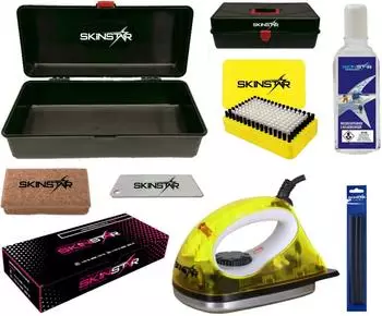 SkinStar Skiwax Set Skiwachs Starter Set inkl. Wachskoffer 8- teilig (SK9G7-KOFFER)