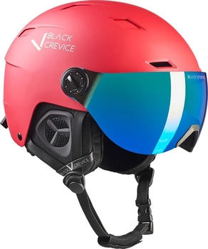 Black Crevice Skihelm mit Visier - Kirchberg red