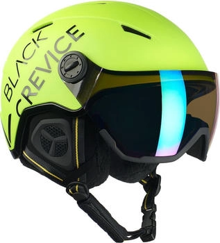 Black Crevice Skihelm mit Visier - Vail neon yellow