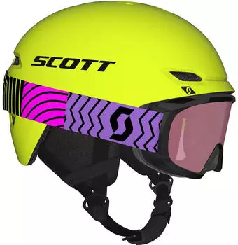 Scott Junior Keeper 2 Helm + Jr Witty Brille Combo neon yellow