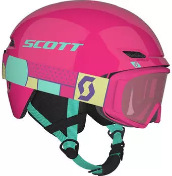 Scott Junior Keeper 2 Helm + Jr Witty Brille Combo mint green/neon pink
