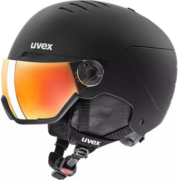 スキー uvex wanted visor  black mat uvex wanted visor black matt mirror orange | Ski helmets