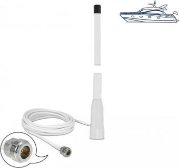 DeLock WLAN 802.11 b/g/n Marine Antenna - Antenne - Smart Home - 10 dBi - Innen / Außen, Schraubmontage - weiß