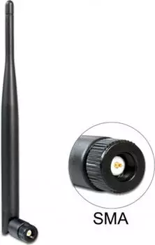 DeLock WLAN Antenne 802.11 AC/A/B/g/N SMA 5 dBi Omnidirektional Gelenk Schwarz