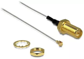 DeLock 88343 0,2m RP-SMA Buchse zum Einbau zu MHF/U.FL kompatibler Stecker