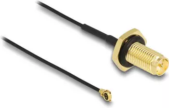 DeLock Antennenkabel RP-SMA Buchse zum Einbau zu MHF® I Stecker 1.13 35 cm Gewin