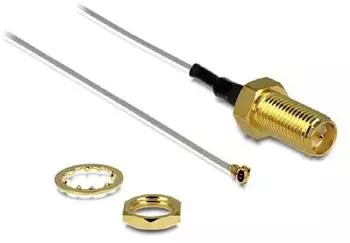 DeLock Antennenkabel - RP-SMA (W) zu I-PEX (M) - 20 cm - Koax - Grau