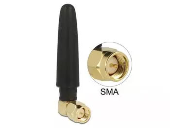 DeLock WLAN-Antenne omnidirektional 2,4GHz 2dBi SMA 90&deg; (12624)