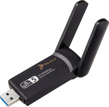 Reagle Externer WI-FI Netzwerk Adapter USB 3.2 WiFi 1300Mbps 2.4GHz 5GHz (RYWU3)