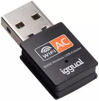 iggual USB-WLAN-Adapter 600Mbps Dual-Band 2,4GHz/5GHz (IGG320471)