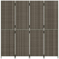 vidaXL Paravent 4-tlg. Grau Poly Rattan