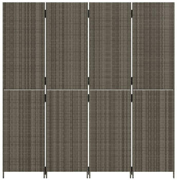 vidaXL Polyrattan Room Divider 4 panels grey