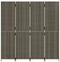 vidaXL Polyrattan Room Divider 4 panels grey