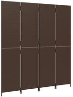 vidaXL Paravent 4-tlg. Braun Poly Rattan