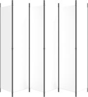 6-tlg. Paravent Wei&szlig; 300x220 Cm Stoff Vidaxl
