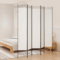 vidaXL 5-tlg. Paravent Wei&szlig; 200x220 cm Stoff