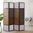 Homestyle4u Paravent Sondergröße 2m Höhe Schwarz Holz Indoor faltbar (4-teilig) 160 cm x 200 cm x 2 cm