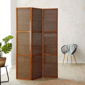 Homestyle4u Paravent Sondergröße 2 m Höhe Indoor (3-teilig) 120 cm x 200 cm x 2 cm