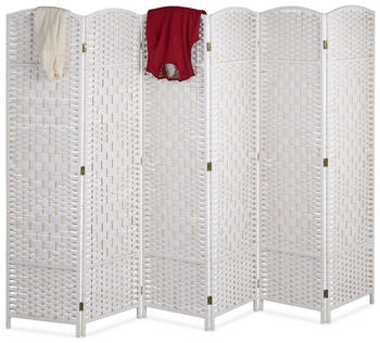 Relaxdays Paravent HxB: 170 x 240 cm 6-teilig weiß