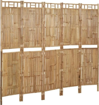 vidaXL Raumteiler Bambus 200x180 cm 5-tlg.