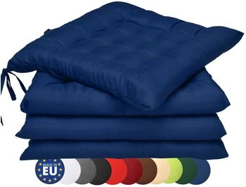 Beautissu Stuhlkissen Lea 40x40x5 cm Dunkelblau 4er Set