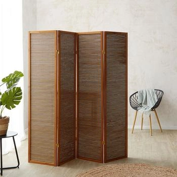 Homestyle4u Paravent Raumteiler Braun