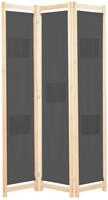 vidaXL 3-teiliger Raumteiler Grau 120 x 170 x 4 cm Stoff
